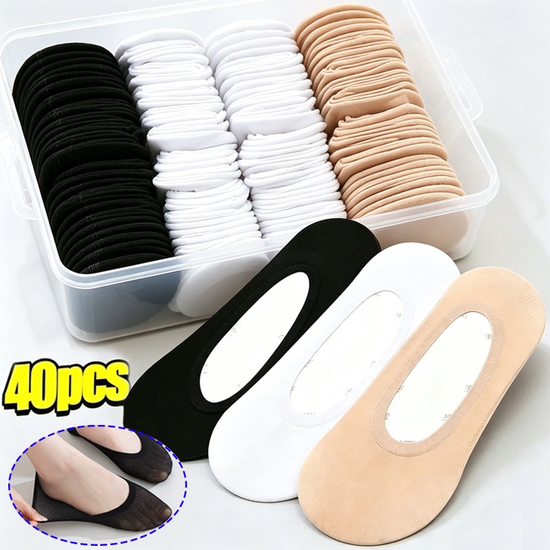20/40 pares de Meias Invisívei - Heel Liner Grip avaliação e preço